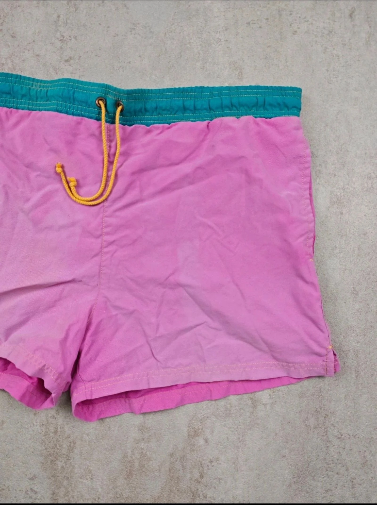 Lacoste Vintage Swim Shorts Colorblock Pink Teal Old Money Preppy Y2K 90s Retro Beachwear  XL – photo 14